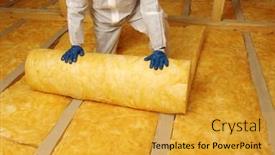  Presentation with mineral - Presentation theme consisting of worker-insulate-the-attic background and a gold colored foreground