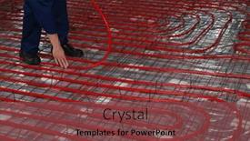  Presentation with pipe - Slide set enhanced with worker-is-installing-a-red background and a tawny brown colored foreground