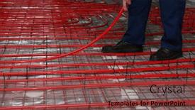  Presentation with pipe - Theme having worker-is-installing-a-red background and a tawny brown colored foreground