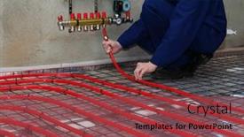  Presentation with pipe - Presentation theme having worker-is-installing-a-red background and a violet colored foreground