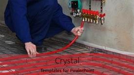  Presentation with pipe - Theme featuring worker-is-installing-a-red background and a tawny brown colored foreground