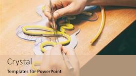  Presentation with worker - Presentation design enhanced with worker-is-production-the-sign background and a lemonade colored foreground