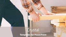  Presentation with lumber - Audience pleasing presentation theme consisting of worker-is-taking-the-wooden backdrop and a coral colored foreground