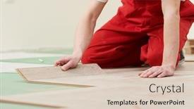  Presentation with home renovation - Audience pleasing slides consisting of worker-laying-laminate-floor-covering backdrop and a lemonade colored foreground