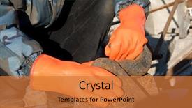  Presentation with orange - Beautiful slide deck featuring worker man at orange gloves backdrop and a red colored foreground