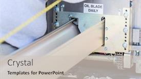  Presentation with gutter - PPT theme with worker-measuring-rain-gutter-processing background and a soft green colored foreground