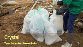  Presentation with further - Theme with worker of greenpeace organization preparing background and a tawny brown colored foreground