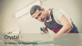  Presentation with car wash - Beautiful theme featuring worker on a car wash backdrop and a mint green colored foreground