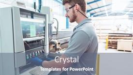  Presentation with jet - PPT layouts consisting of worker-operating-a-water-jet background and a ocean colored foreground