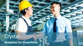  Presentation with controller - Amazing presentation having worker or production manager backdrop and a ocean colored foreground