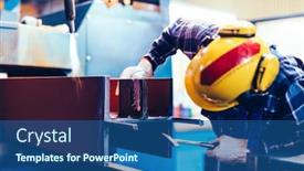  Presentation with heavy industry - Amazing theme having worker-preparing-a-machine backdrop and a ocean colored foreground