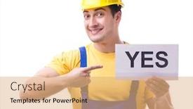  Presentation with yes - Theme enhanced with worker-responding-positively-yes-isolated background and a coral colored foreground