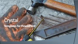  Presentation with messy - Amazing theme having worker rights - pile of messy tools backdrop and a violet colored foreground