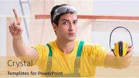  Presentation with noise - Cool new presentation theme with worker-showing-the-importnace backdrop and a yellow colored foreground