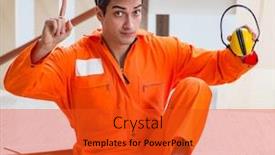  Presentation with noise - Colorful slide deck enhanced with worker-showing-the-importnace backdrop and a red colored foreground