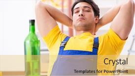  Presentation with workshop - Cool new slide deck with worker sleeping - drunk engineer working backdrop and a yellow colored foreground