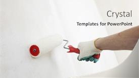  Presentation with anchor - Presentation design consisting of worker spends anchor roller on the wall background and a white colored foreground