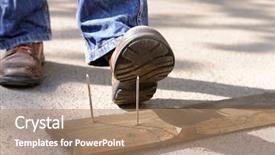  Presentation with nail - Slides enhanced with worker steps on nail outdoors background and a coral colored foreground