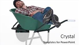  Presentation with construction worker harassment workplace - Audience pleasing slide set consisting of worker taking a nap backdrop and a white colored foreground