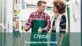  Presentation with apron gardening - Cool new theme with worker wearing a green apron backdrop and a ocean colored foreground