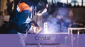  Presentation with heavy industry - Amazing slides having worker-welding-in-oxygen-mask backdrop and a violet colored foreground