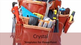  Presentation with tool belt tools - Beautiful PPT theme featuring money for utility bills backdrop and a light gray colored foreground