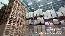  Presentation with pallet - Audience pleasing slides consisting of worker with hand pallet truck backdrop and a gray colored foreground
