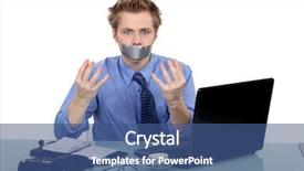  Presentation with employee anniversary work office - Theme featuring worker with his mouth tape background and a ocean colored foreground