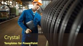  Presentation with turbine - Cool new theme with worker-with-notebook-large-turbine backdrop and a tawny brown colored foreground