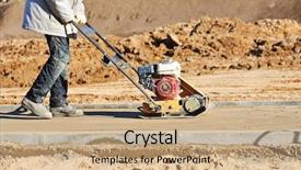  Presentation with vibration - Amazing theme having worker with vibration compactor backdrop and a coral colored foreground