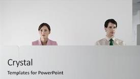  Presentation with office workers - Beautiful theme featuring yellow victorian home with a backdrop and a teal colored foreground