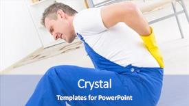  Presentation with work injury - Audience pleasing slide deck consisting of workers compensation - man worker with back injury backdrop and a teal colored foreground