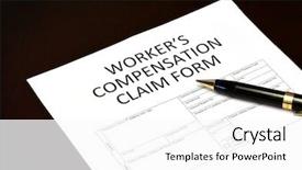  Presentation with compensation - Slide set consisting of worker's compensation claim form background and a white colored foreground