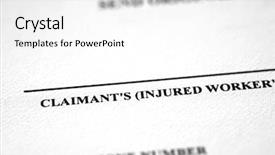  Presentation with compensation - PPT theme with worker's compensation form complaint background and a white colored foreground