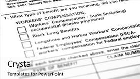  Presentation with compensation - PPT theme consisting of worker's compensation form background and a white colored foreground