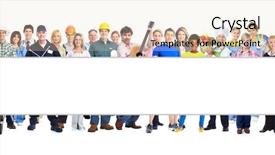  Presentation with poster - Cool new presentation theme with workers people with poster backdrop and a lemonade colored foreground