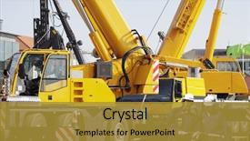  Presentation with crane - Audience pleasing presentation theme consisting of workers with giant mobile crane backdrop and a gold colored foreground