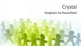  Presentation with doll paper - Slide deck consisting of workforce - paper doll people holding hands background and a white colored foreground