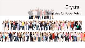  Presentation with team - Slide set having workforce concept team over white background and a white colored foreground