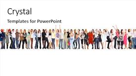  Presentation with stand - Presentation theme having workforce concept together we stand background and a cream colored foreground