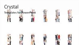  Presentation with diversity - Theme with workforce education - people diversity standing together background and a  colored foreground