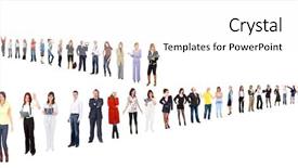  Presentation with team building on white - Amazing slide deck having workforce education - team over white line backdrop and a white colored foreground