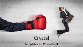  Presentation with pink boxing gloves - Amazing presentation having workforce replacement - arm with red boxing gloves backdrop and a  colored foreground