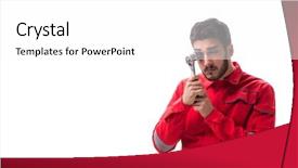  Presentation with automobile - Audience pleasing presentation theme consisting of workforce replacement - funny automobile mechanic with wrench backdrop and a white colored foreground