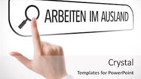  Presentation with study abroad - Slide set consisting of working abroad in german written background and a white colored foreground