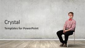  Presentation with funny - Colorful slide set enhanced with working alone - young funny teenager guy sitting backdrop and a  colored foreground