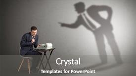  Presentation with egyptian man in make up - Slides consisting of working and a big shadow background and a  colored foreground