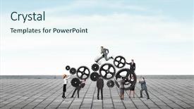  Presentation with mechanism - Audience pleasing theme consisting of working as one mechanism mixed backdrop and a  colored foreground