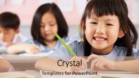  Presentation with chinese chinese - Presentation having working at desks in chinese background and a coral colored foreground