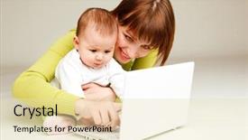  Presentation with working mother - Amazing PPT theme having  backdrop and a  colored foreground